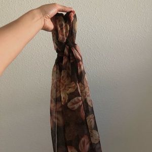 • Brown Floral Scarf •